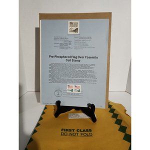 USPS Pre-Phosphored Flag Over Yosemite Coil Stamp Official First Day Issue, '89